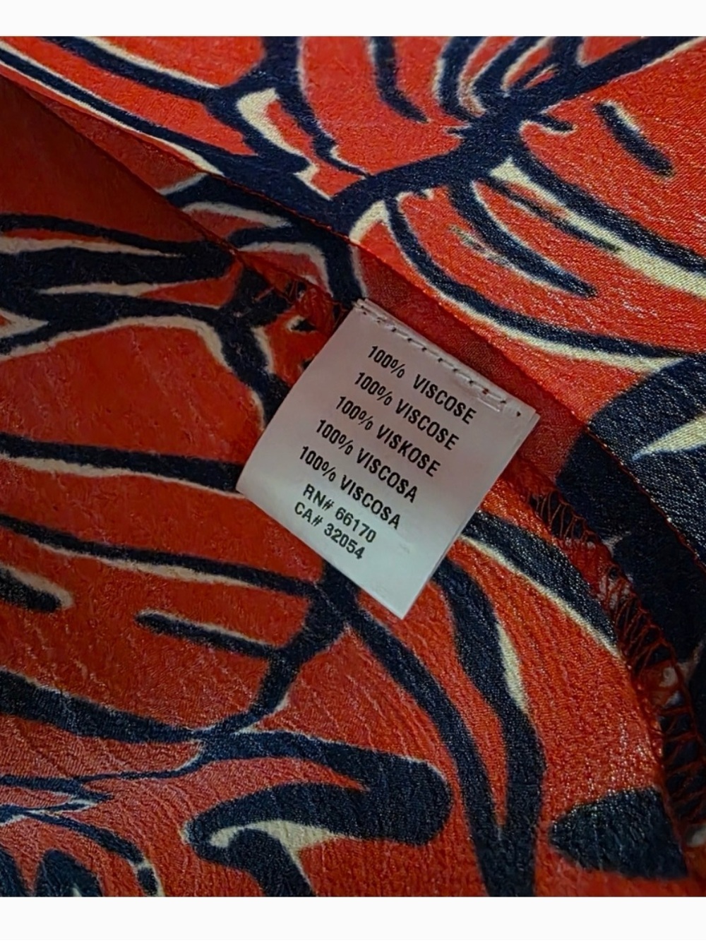 Anthropologie Bl^nk London Vivant Mix Print Red & Blue Mock Neck Peasant Blouse - Picture 4 of 7